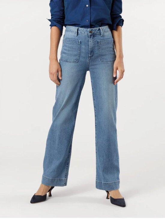 ANN MASHBURN Denim - Ann Mashburn Coco Patch Pocket Jean 7-Year Indigo Stretch Denim